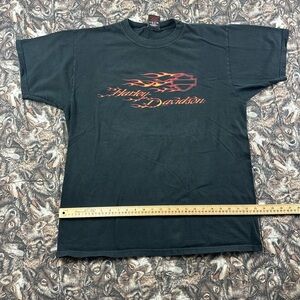 Vintage Harley-Davidson Black Tee with Flame Graphic